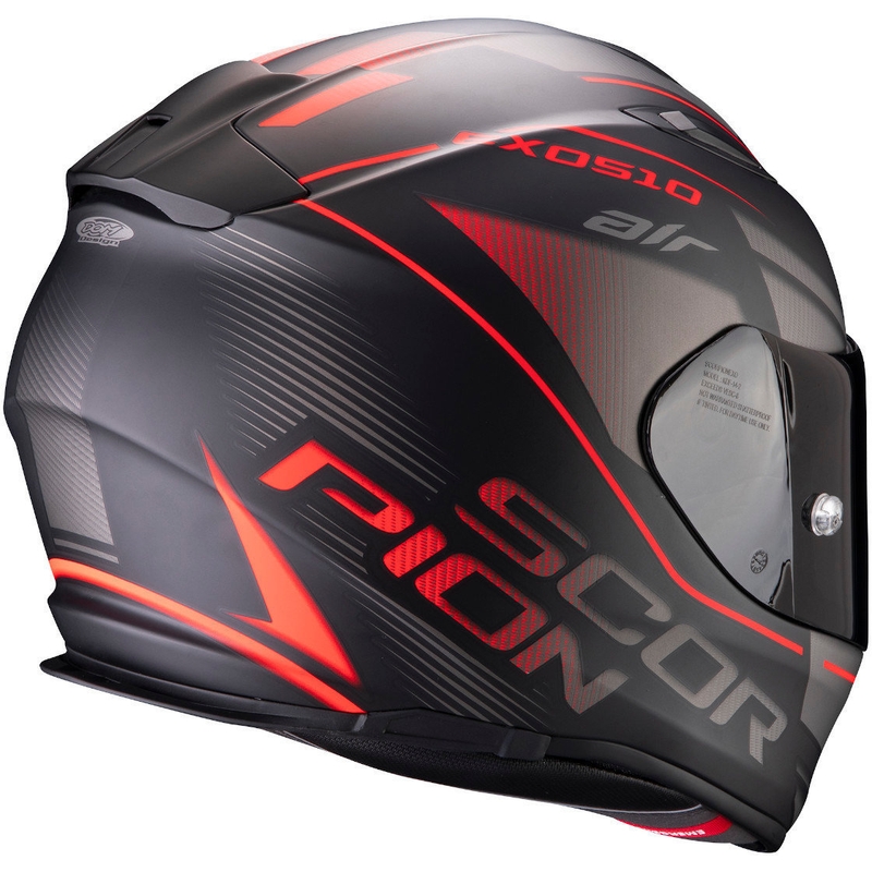 Integralny kask motocyklowy Scorpion EXO-510 Air Ferrum czarno-srebrno-czerwony
