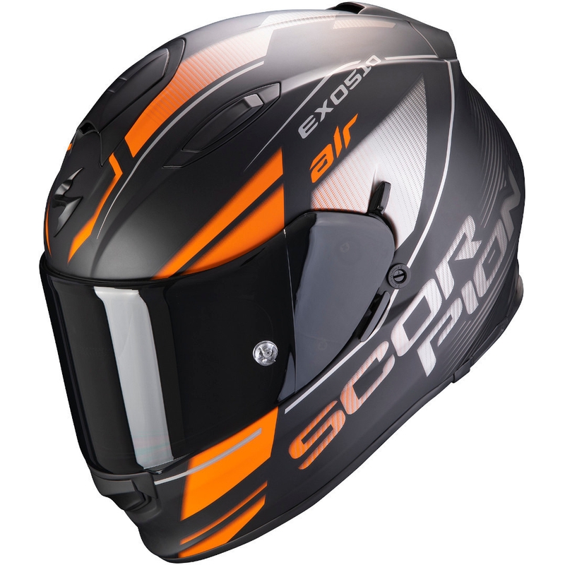Integralny kask motocyklowy Scorpion EXO-510 Air Ferrum czarno-srebrno-pomarańczowy
