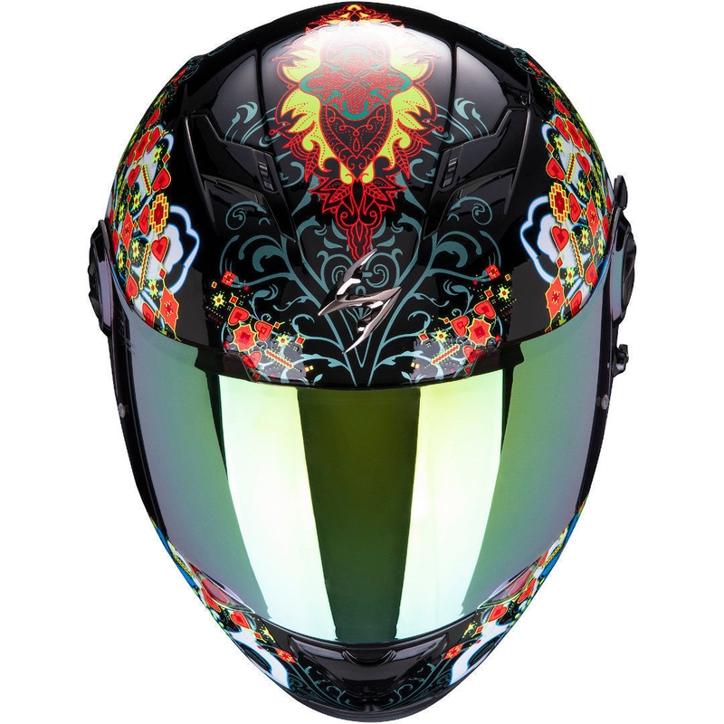Integralny kask motocyklowy Scorpion EXO-490 Divina czarno-czerwono-niebieski wyprzedaż