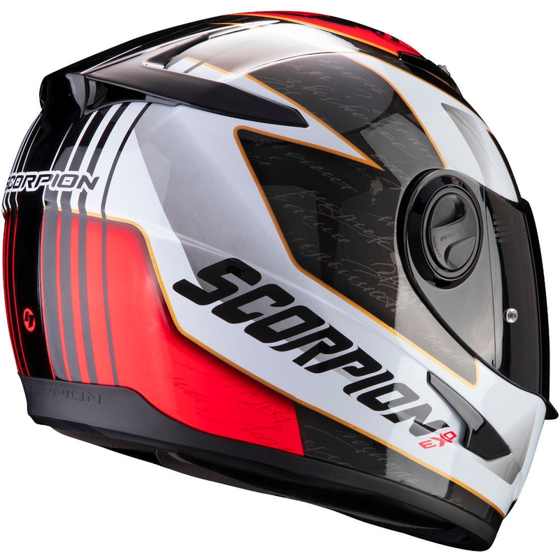 Integralny kask motocyklowy Scorpion EXO-490 Tour czarno-bialo-czerwony wyprzedaż