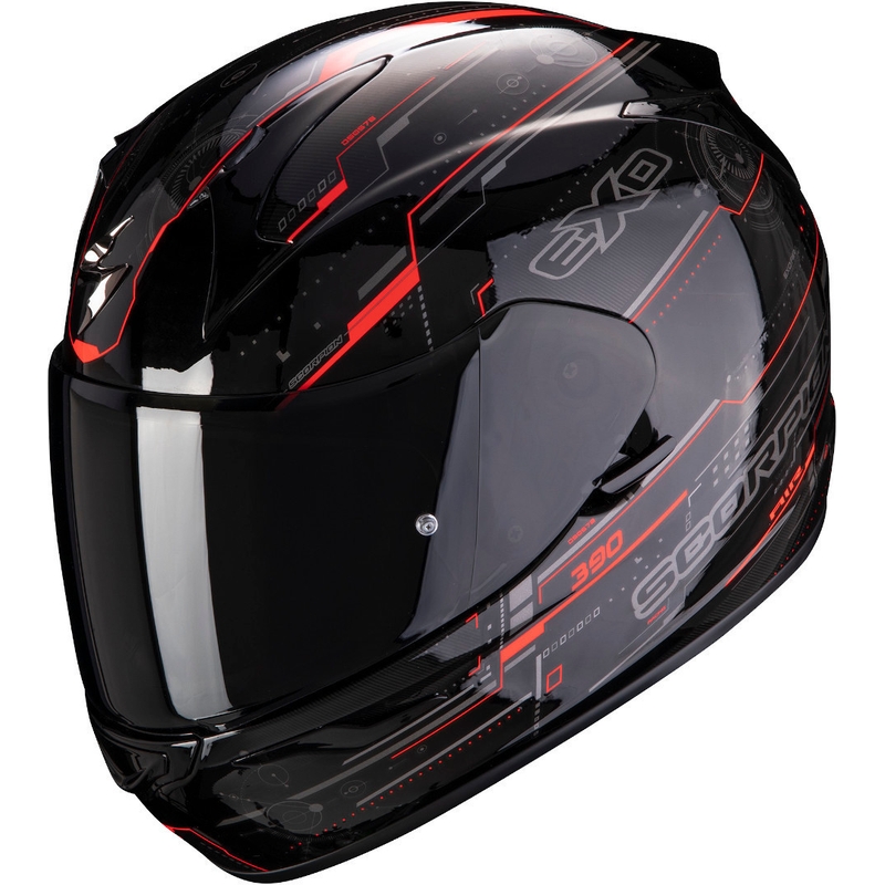 Integralny kask motocyklowy Scorpion EXO-390 Beat czarno-fluo czerwony