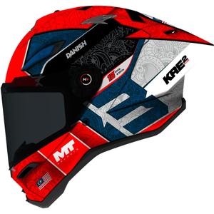Kask motocyklowy integralny MT KRE 2 PLUS Danish 26 Season B5 czerwono-niebieski