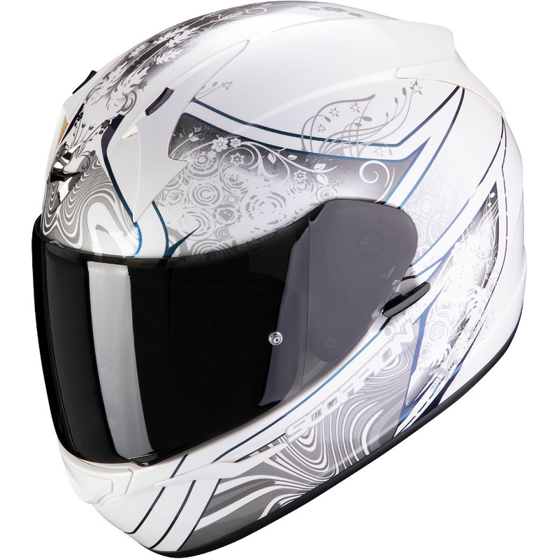 Integralny kask motocyklowy Scorpion EXO-390 Clara biało-srebrny