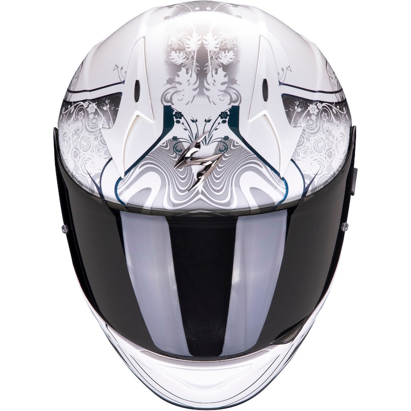 Integralny kask motocyklowy Scorpion EXO-390 Clara biało-srebrny