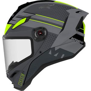 Kask motocyklowy integralny MT KRE 2 Fussion C2 matowo-połyskliwy szaro-fluo żółty
