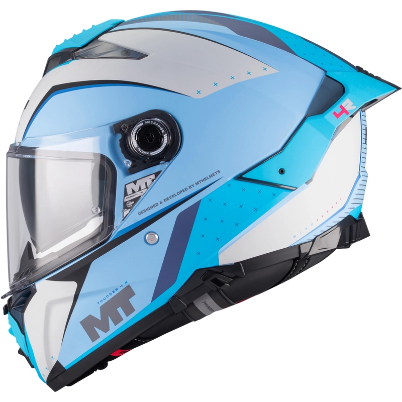 Kask motocyklowy integralny MT Thunder 4 R SV Wind Tunnel C7 matowy niebiesko-szary