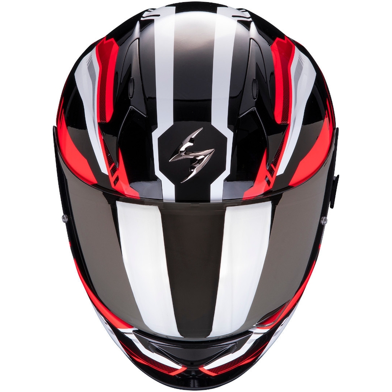 Integralny kask motocyklowy Scorpion EXO-390 Boost czarno-biało-czerwony