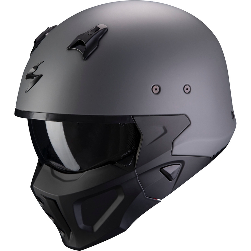 Otwarty hełm z maską Scorpion COVERT-X Solid szary matowy