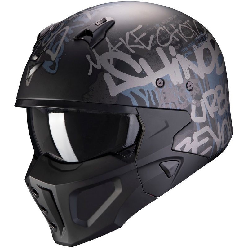 Kask motocyklowy Scorpion COVERT-X Wall czarno-srebrny