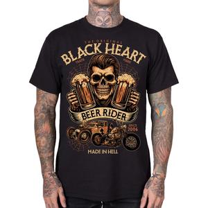 Koszulka Black Heart Beer Rider w kolorze czarnym