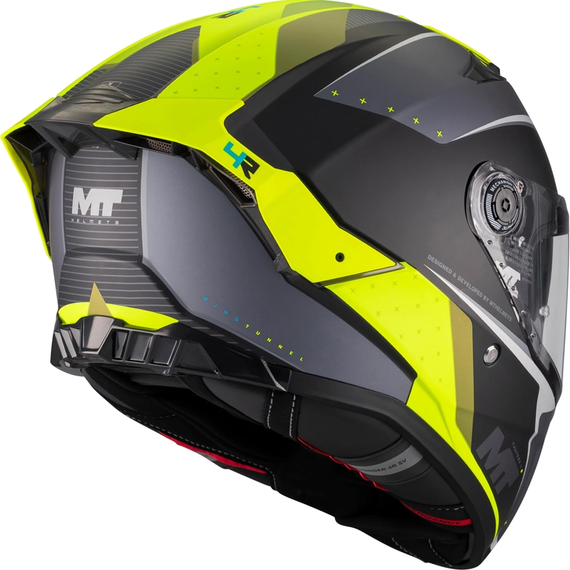 Kask motocyklowy integralny MT Thunder 4 R SV Wind Tunnel B3 czarno-szaro-fluo-żółty