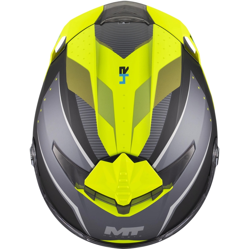 Kask motocyklowy integralny MT Thunder 4 R SV Wind Tunnel B3 czarno-szaro-fluo-żółty