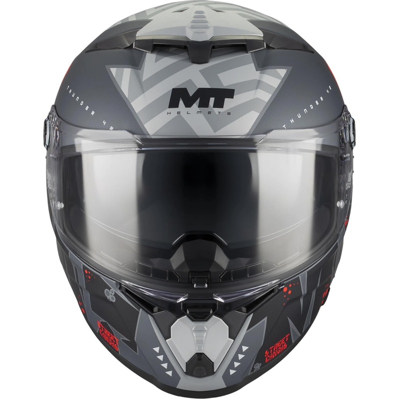 Kask motocyklowy integralny MT Thunder 4 R SV Canvas C5 czarno-szaro-czerwony