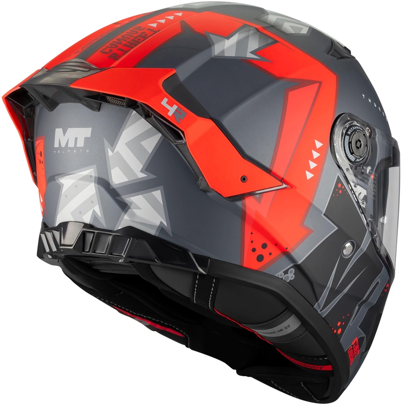 Kask motocyklowy integralny MT Thunder 4 R SV Canvas C5 czarno-szaro-czerwony