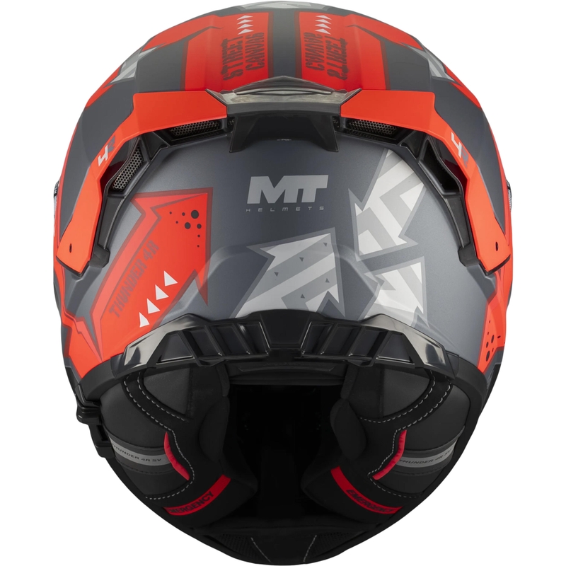 Kask motocyklowy integralny MT Thunder 4 R SV Canvas C5 czarno-szaro-czerwony