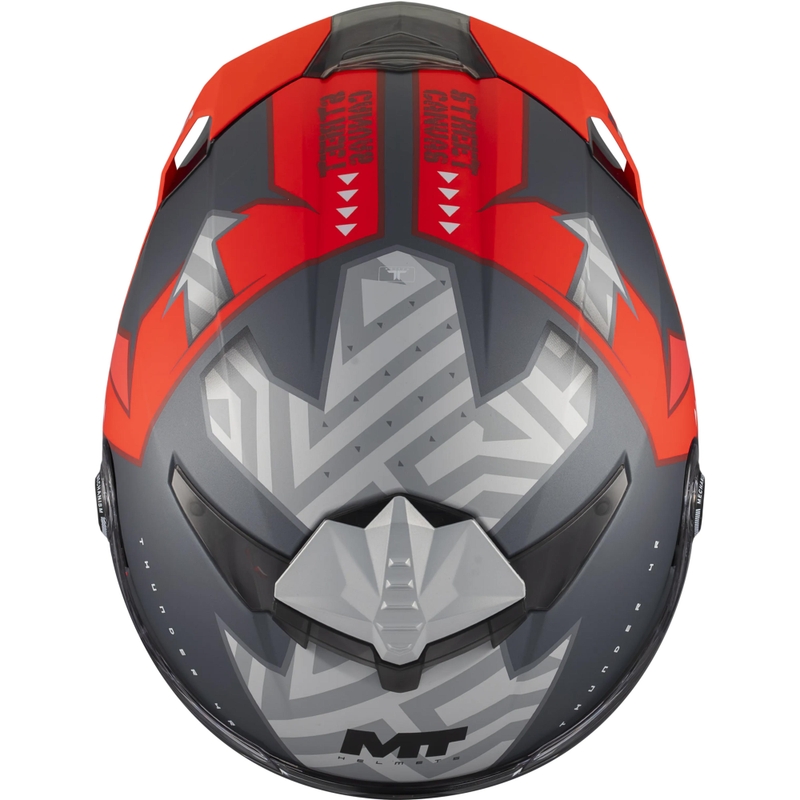 Kask motocyklowy integralny MT Thunder 4 R SV Canvas C5 czarno-szaro-czerwony