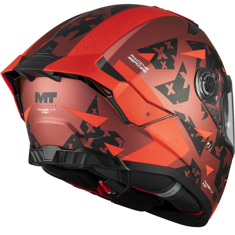 Kask motocyklowy integralny MT Thunder 4 R SV Fast C5 matowy czarno-szaro-czerwony
