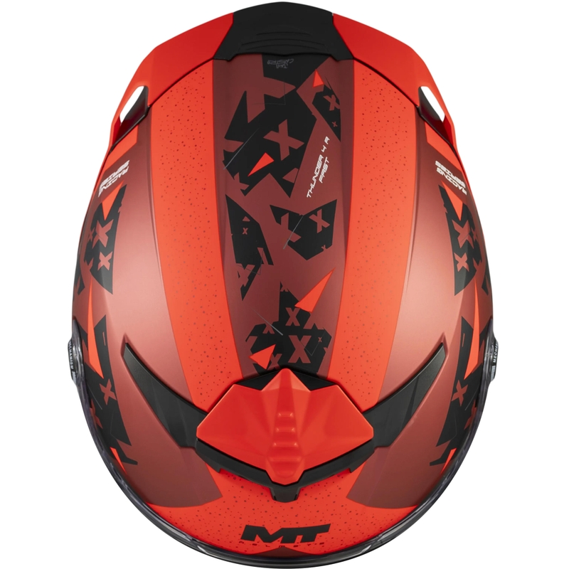 Kask motocyklowy integralny MT Thunder 4 R SV Fast C5 matowy czarno-szaro-czerwony
