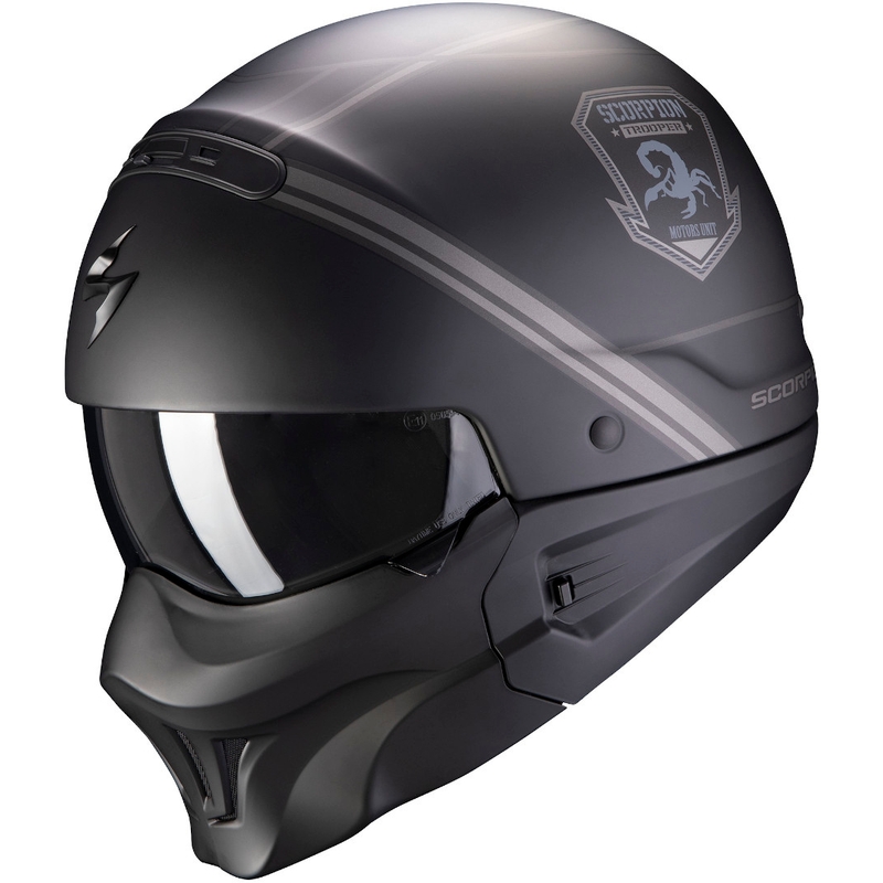 Kask motocyklowy Scorpion EXO-COMBAT EVO Unborn czarno-srebrny