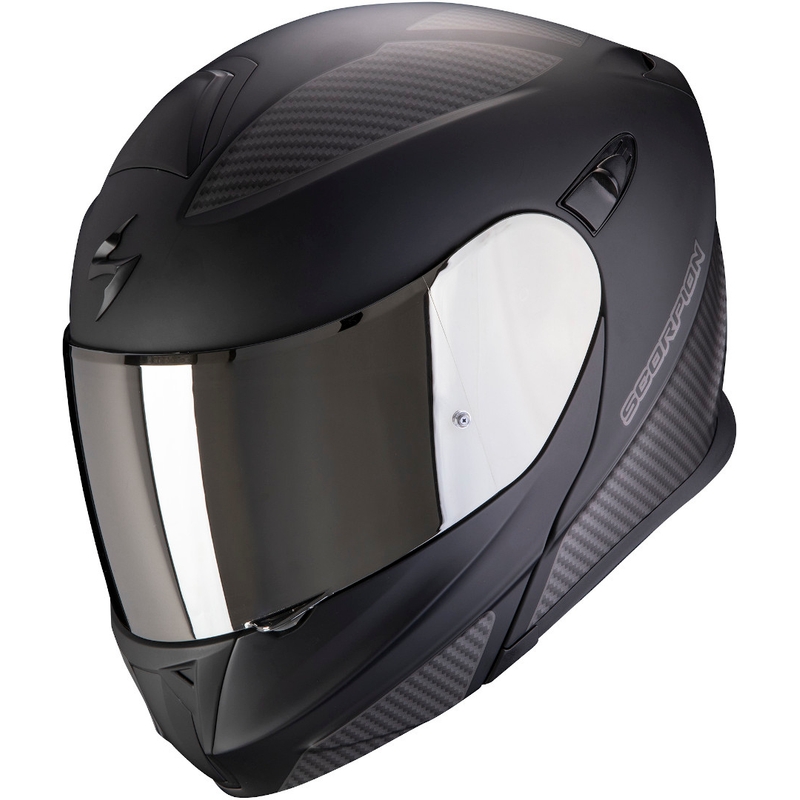 Szczękowy kask motocyklowy Scorpion EXO-920 Flux czarno-srebrny