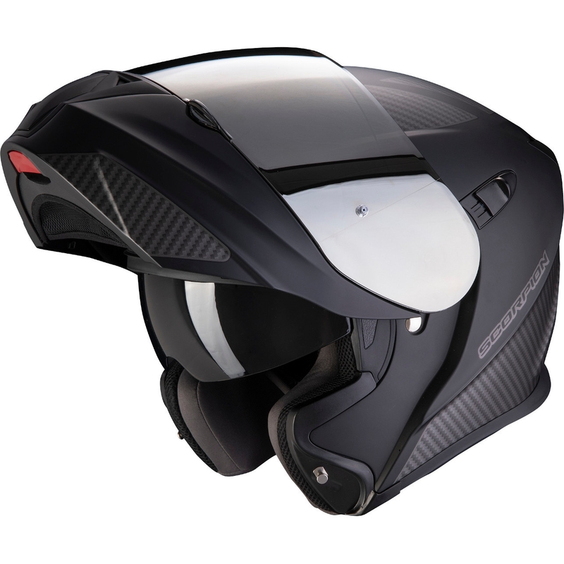 Szczękowy kask motocyklowy Scorpion EXO-920 Flux czarno-srebrny