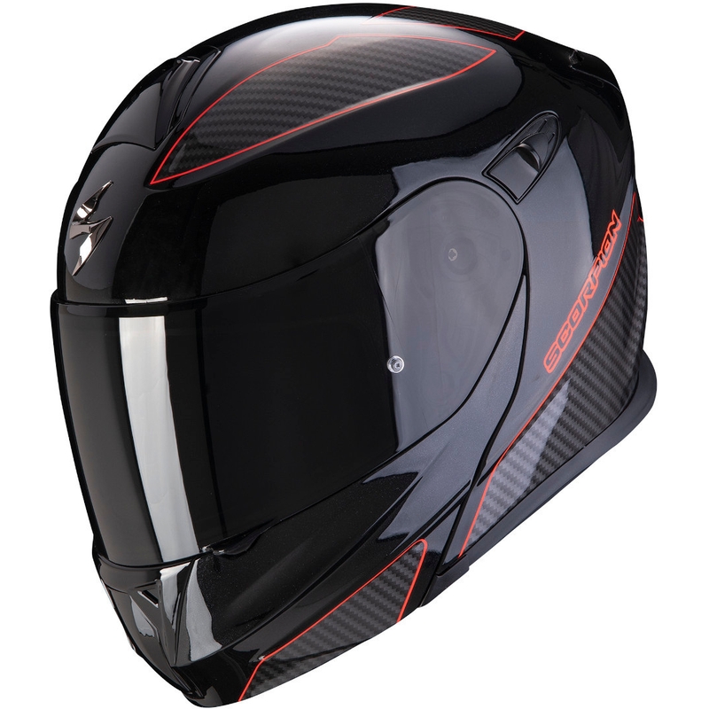 Szczękowy kask motocyklowy Scorpion EXO-920 Flux czarno-czerwony