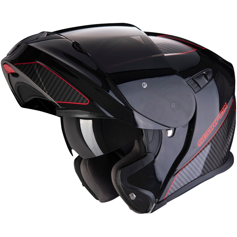 Szczękowy kask motocyklowy Scorpion EXO-920 Flux czarno-czerwony