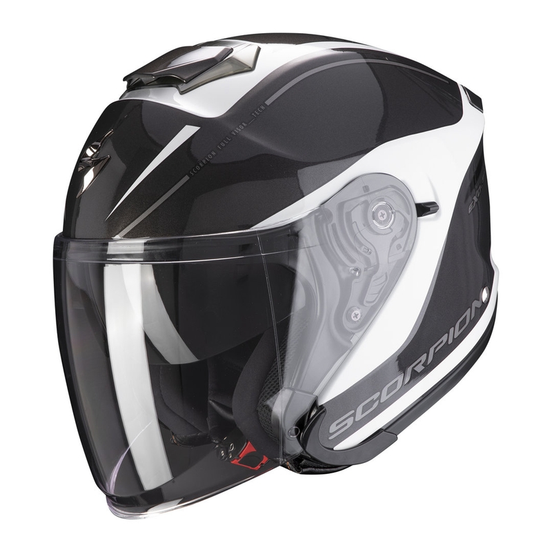 Otwarty kask motocyklowy Scorpion EXO-S1 Shadow biało-srebrny