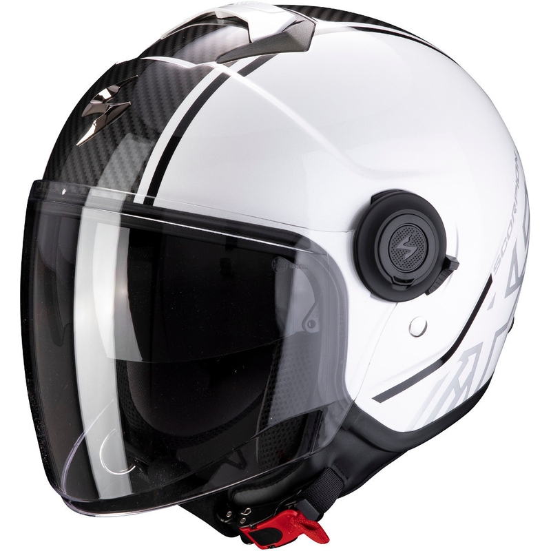 Otwarty kask motocyklowy Scorpion EXO-CITY Avenue biało-czarny wyprzedaż