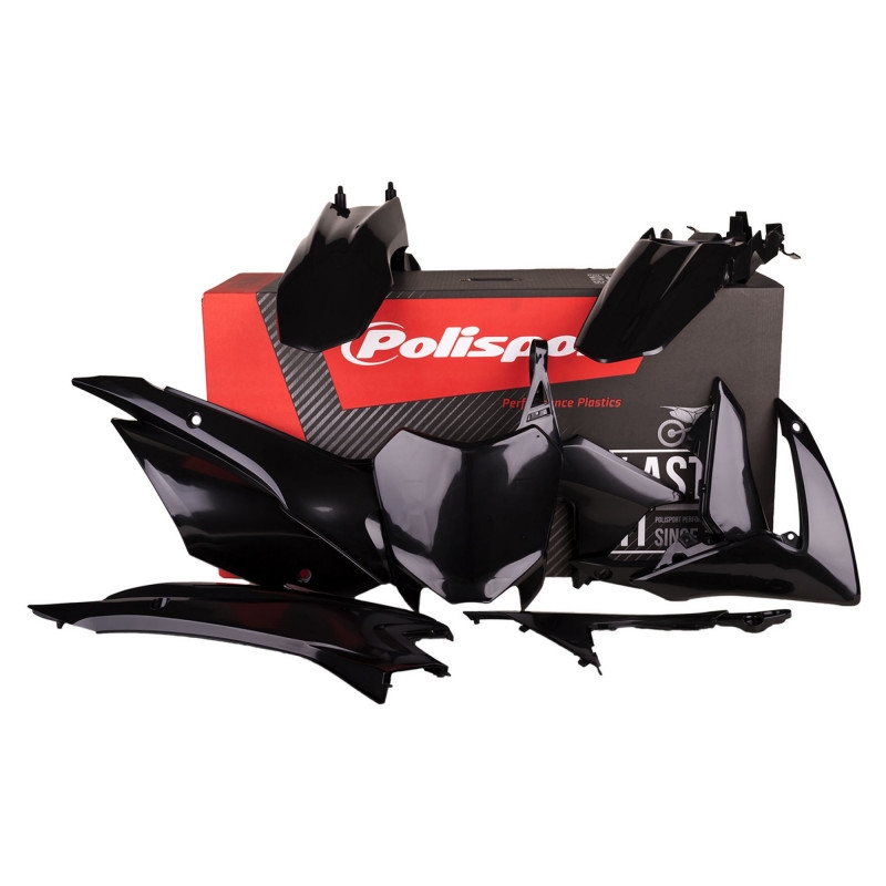 Plastic body kit POLISPORT black for HONDA CRF 110 F 2013-2018