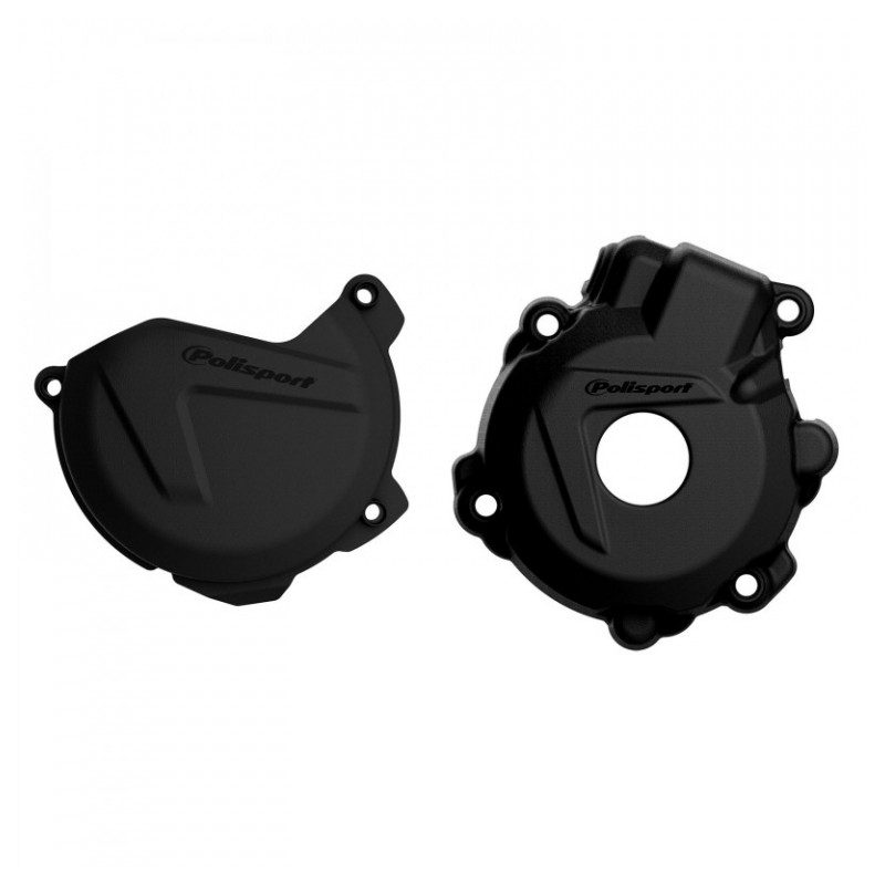 Clutch and ignition cover protector kit POLISPORT Black