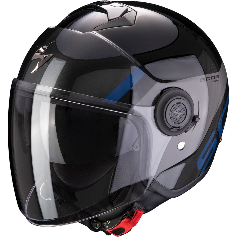 Otwarty kask motocyklowy Scorpion EXO-CITY Sympa czarno-srebrny