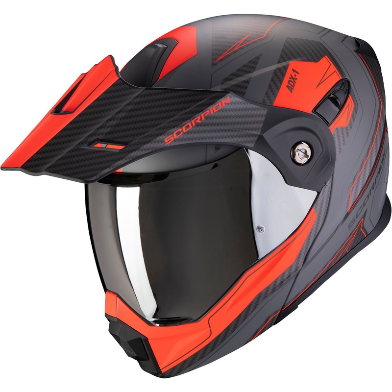 Szczękowy kask enduro Scorpion ADX-1 Tucson szaro-czerwony wyprzedaż