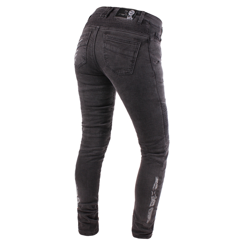 Damskie jeansy motocyklowe Street Racer Spike czarne wyprzedaż