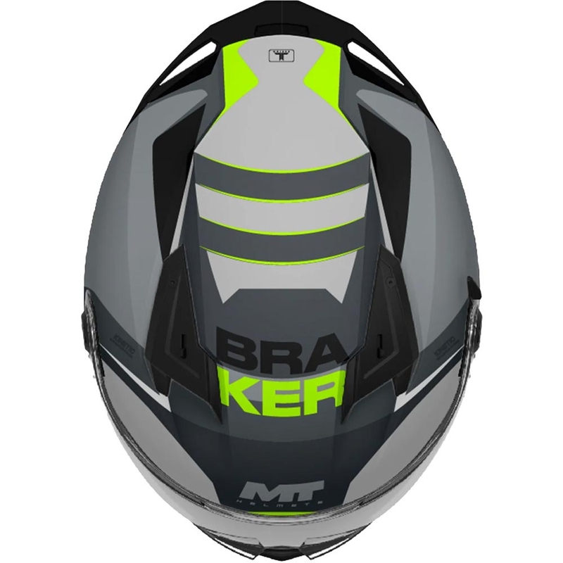 Kask motocyklowy integralny MT Braker SV Inception C2 szaro-fluo żółty