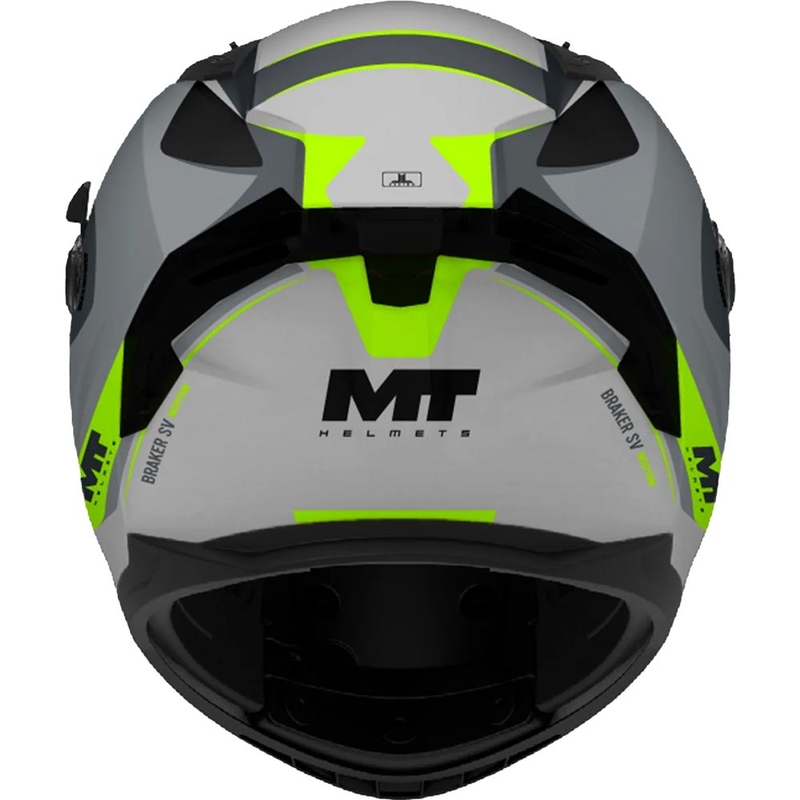 Kask motocyklowy integralny MT Braker SV Inception C2 szaro-fluo żółty