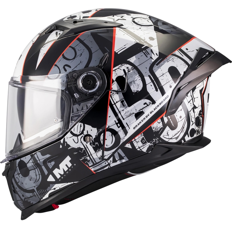 Kask motocyklowy integralny MT Braker SV Blackboard B0 czarno-szary