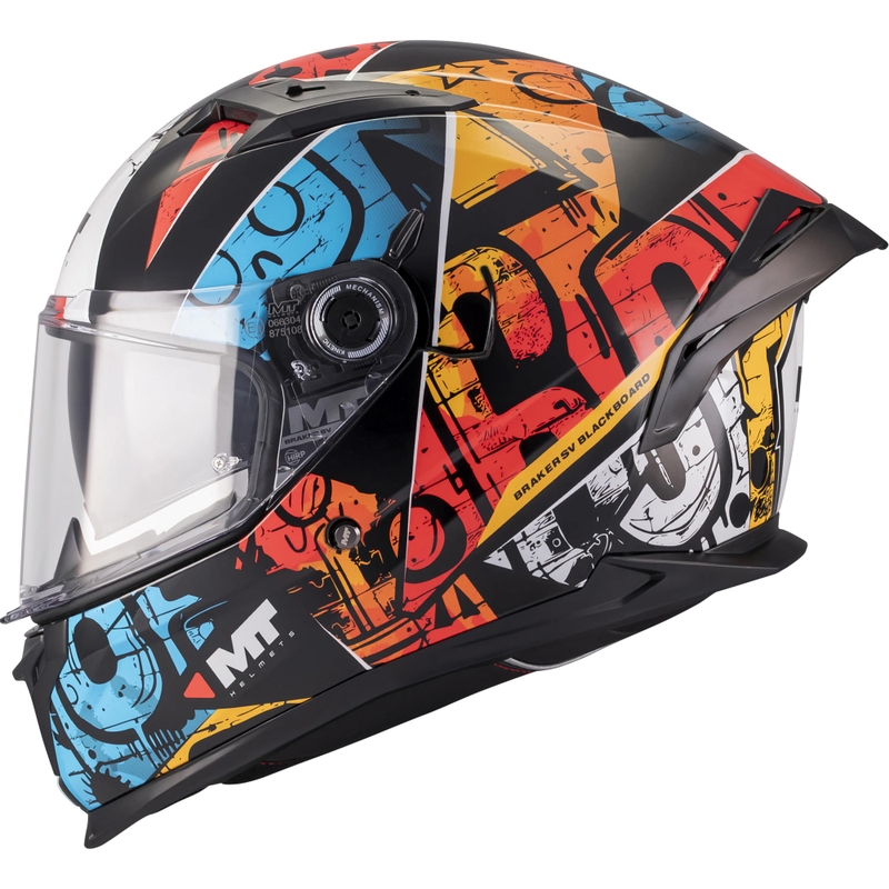 Kask motocyklowy integralny MT Braker SV Blackboard B5 czarno-niebiesko-czerwony
