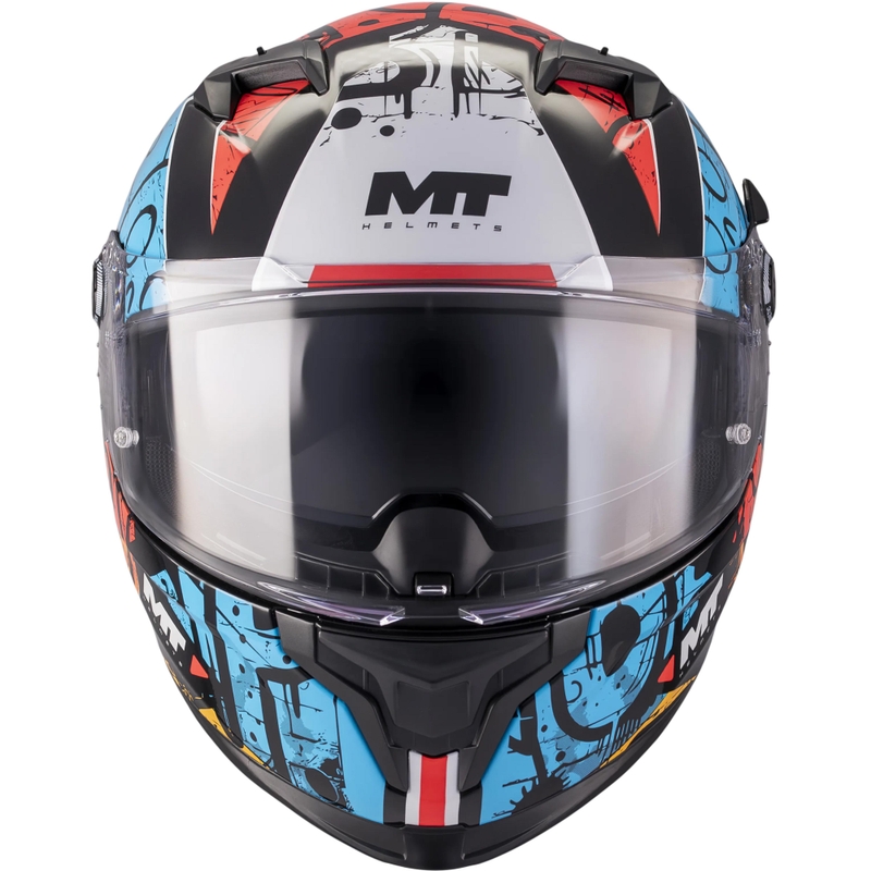 Kask motocyklowy integralny MT Braker SV Blackboard B5 czarno-niebiesko-czerwony