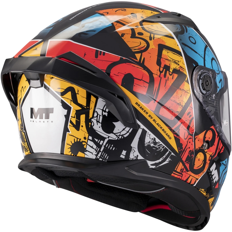Kask motocyklowy integralny MT Braker SV Blackboard B5 czarno-niebiesko-czerwony