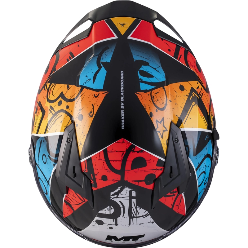 Kask motocyklowy integralny MT Braker SV Blackboard B5 czarno-niebiesko-czerwony