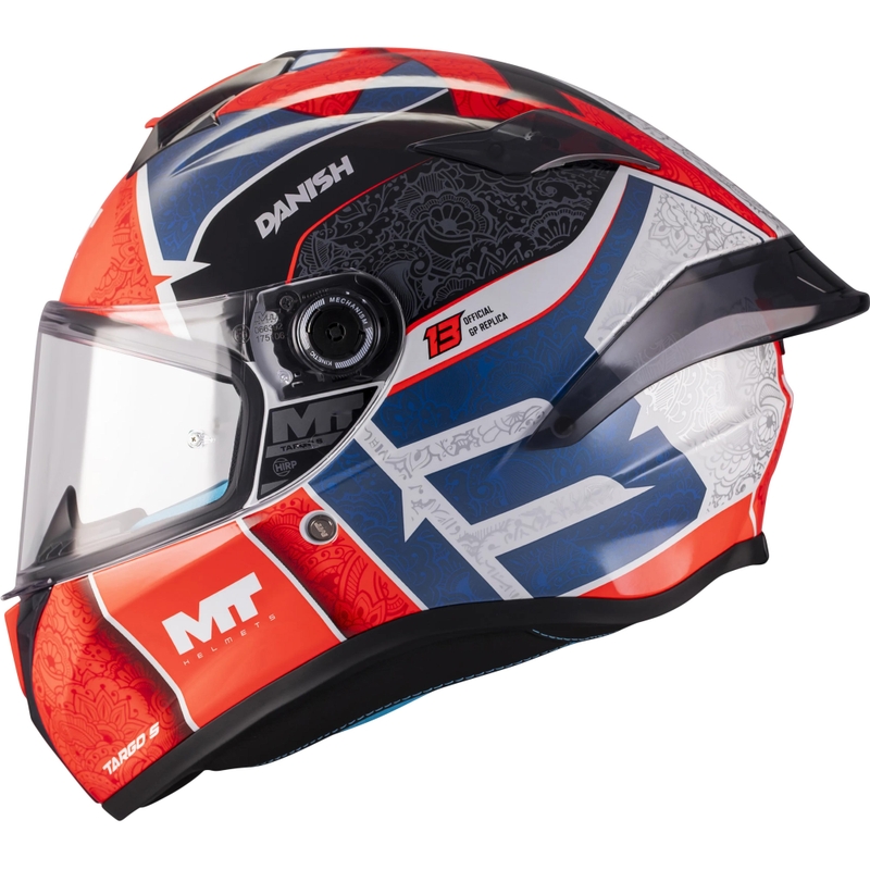 Kask motocyklowy integralny MT Targo S Danish_26_Season C5 czerwono-niebiesko-szary