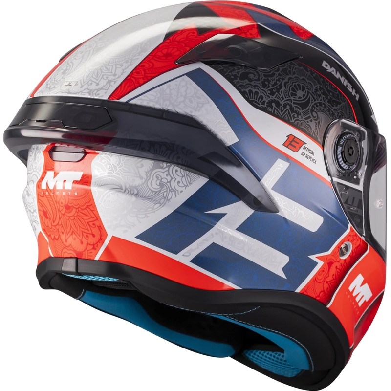 Kask motocyklowy integralny MT Targo S Danish_26_Season C5 czerwono-niebiesko-szary