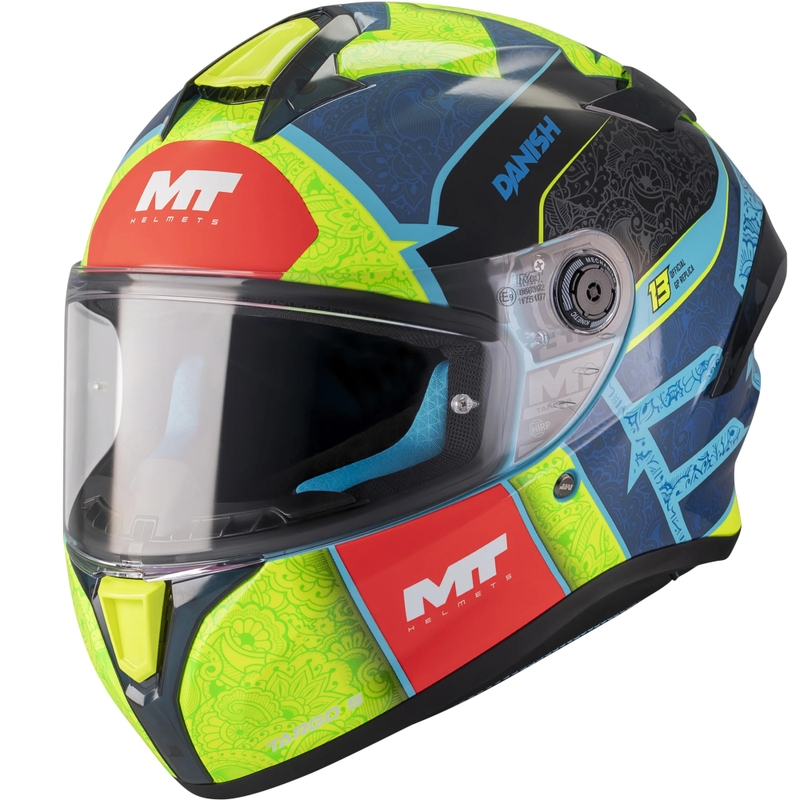 Kask motocyklowy integralny MT Targo S Danish_26_Brasil C3 niebiesko-fluo żółto-czerwony