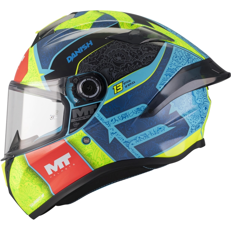 Kask motocyklowy integralny MT Targo S Danish_26_Brasil C3 niebiesko-fluo żółto-czerwony