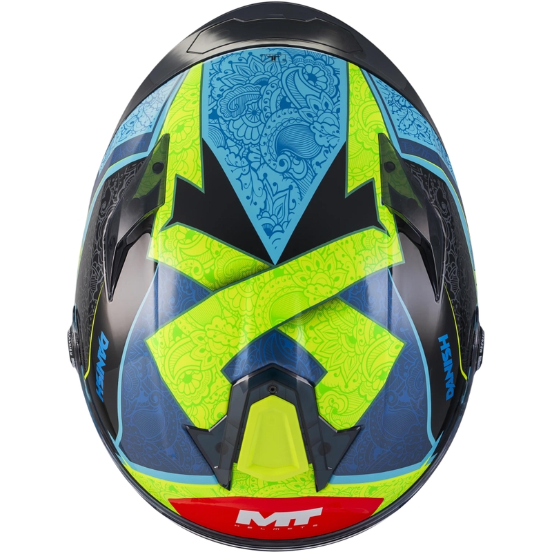Kask motocyklowy integralny MT Targo S Danish_26_Brasil C3 niebiesko-fluo żółto-czerwony
