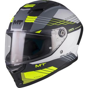Kask motocyklowy integralny MT Stinger 2 Baldur C3 czarno-szaro-fluo-żółty