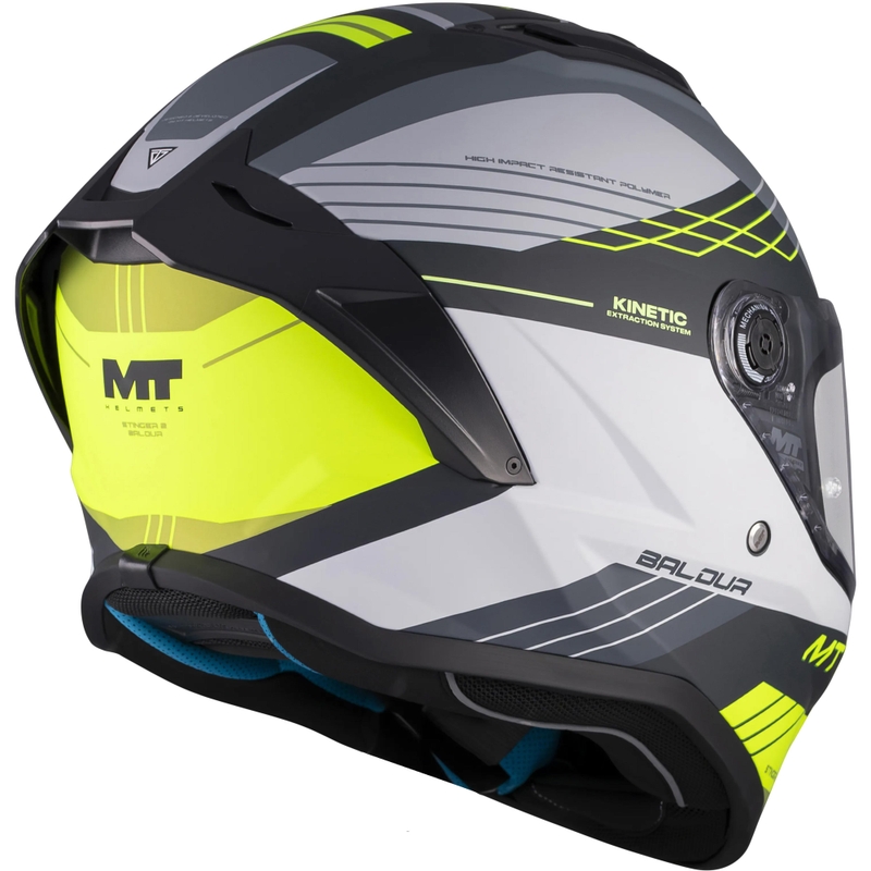Kask motocyklowy integralny MT Stinger 2 Baldur C3 czarno-szaro-fluo-żółty