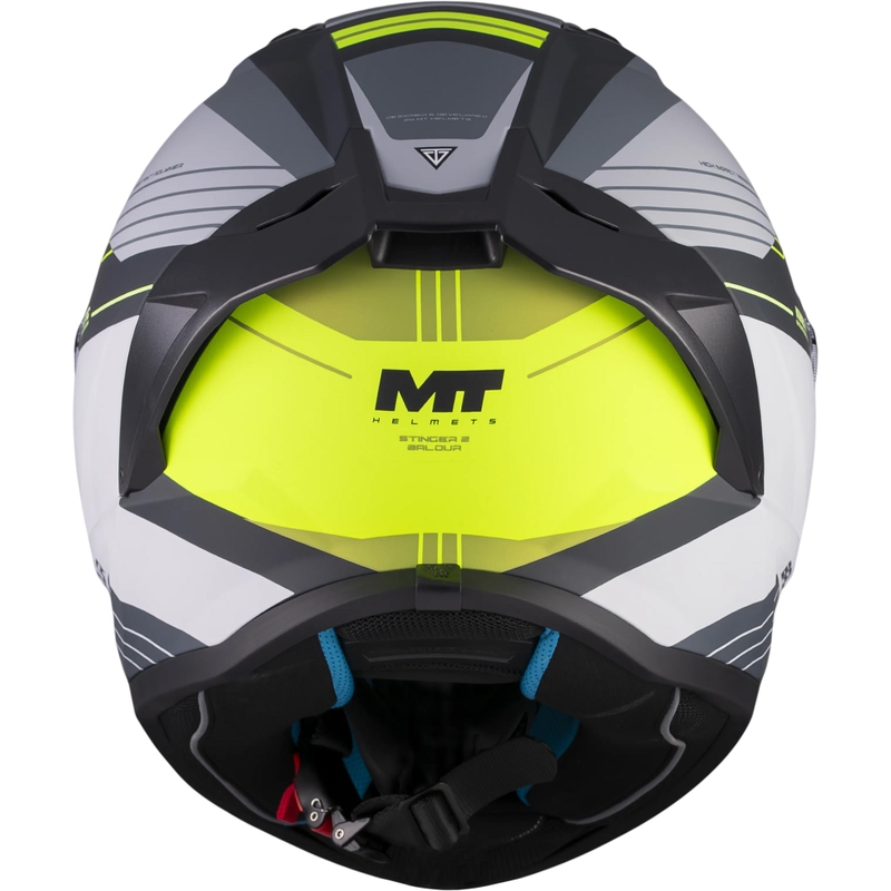 Kask motocyklowy integralny MT Stinger 2 Baldur C3 czarno-szaro-fluo-żółty