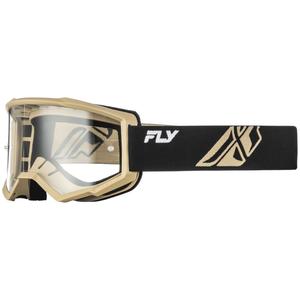 Gogle motocrossowe Fly Racing Focus czarno-khaki z przezroczystym pleksiglasem